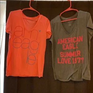 2 American Eagle graphic tees